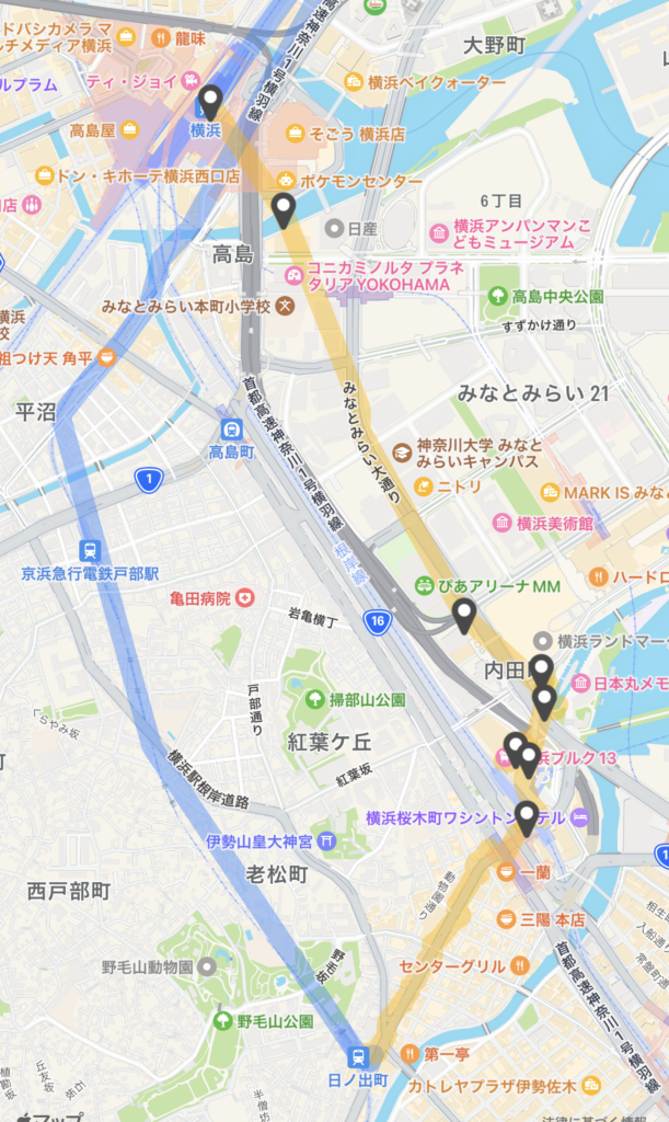 桜木町→横浜