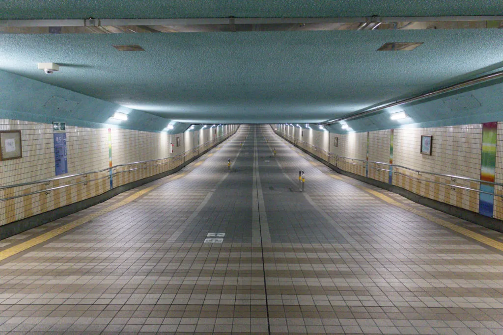 京成高砂→中川橋→銀河の塔→加平谷中地下歩道→竹ノ塚