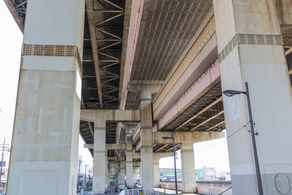 京成高砂→中川橋→銀河の塔→加平谷中地下歩道→竹ノ塚