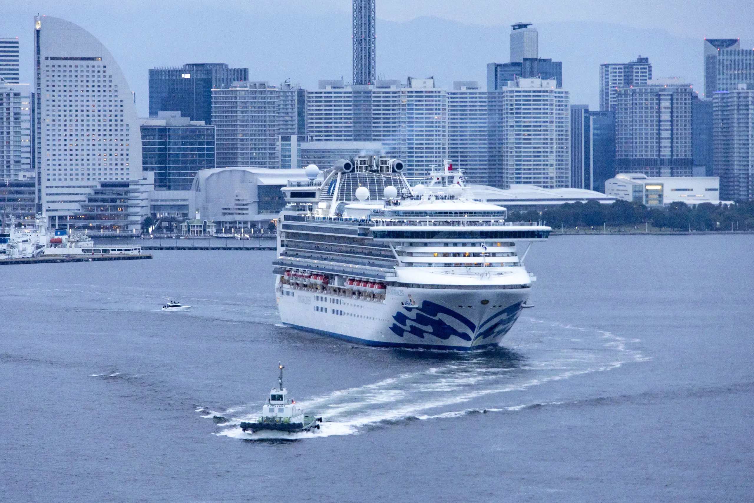 スカイウォークからダイヤモンド・プリンセスを見送る